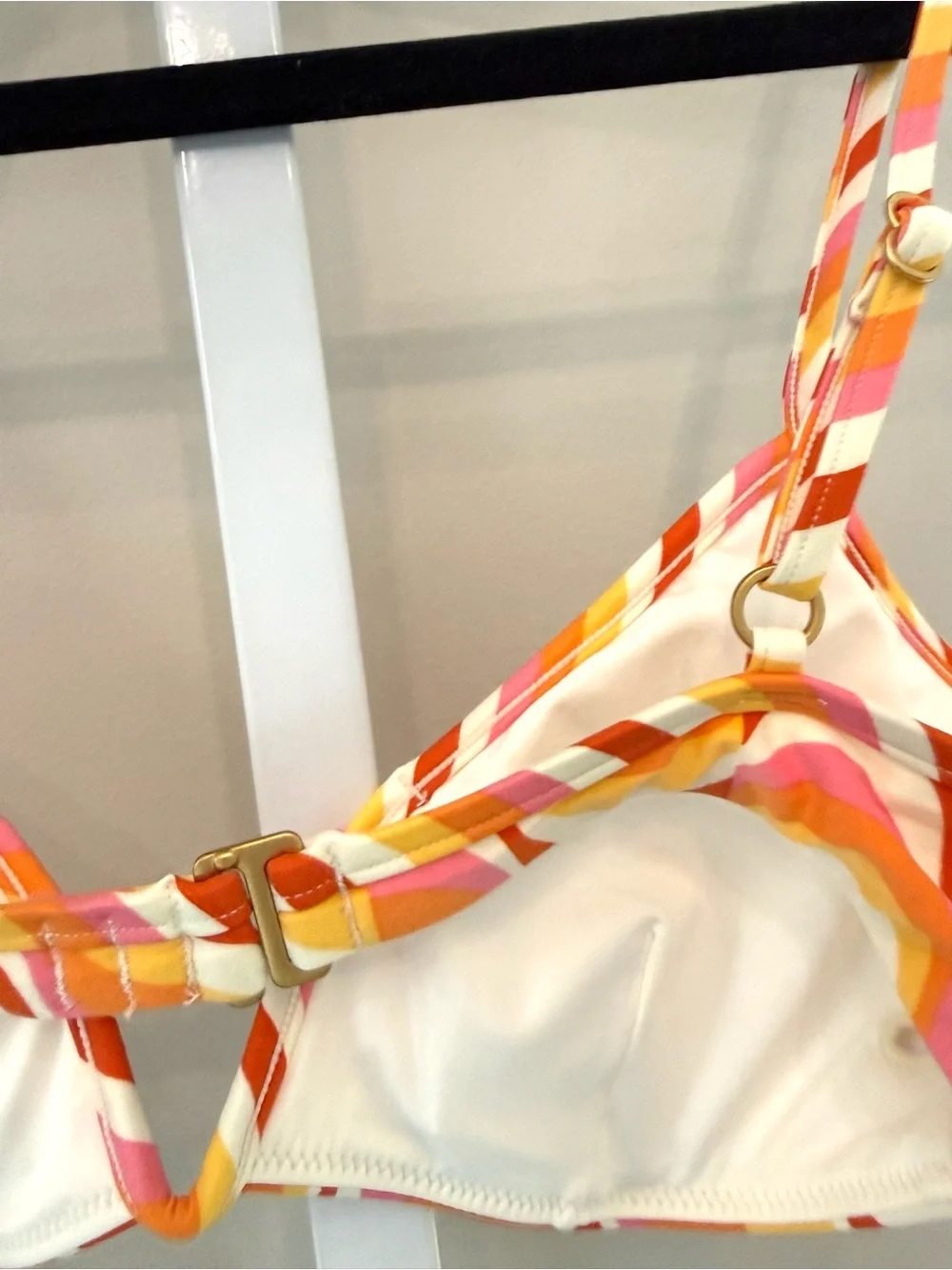 L*Space Helena Bikini Top Sz M Pink Orange Swirl Print Underwire Swim NWT